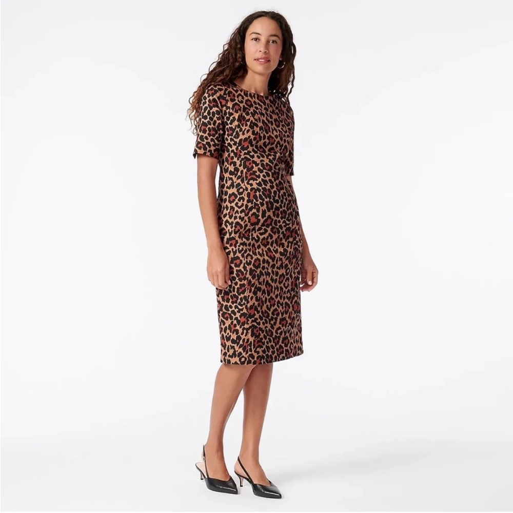 J. Crew leopard sheath dress size 8 NEW WITH TAGS